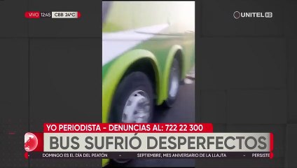 Bus sufre fallas mecánicas en pleno viaje