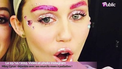 Exclu Vidéo : Miley Cyrus : déjantée avec ses sourcils roses à paillettes !