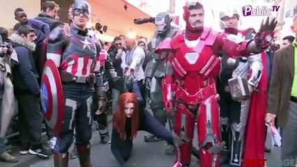 Exclu vidéo : Robert Downey Jr. et sa clique de super-héros font le show à Paris !