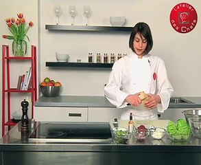 Tartare de boeuf à la brousse, coeurs de sucrine poêlés