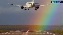 Incroyable : un avion atterrit au bout d'un arc-en-ciel