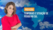 Previsão Brasil - Temporais e situação de perigo no Sul