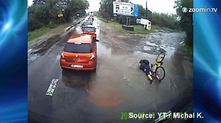 Une belle gamelle pour ce cycliste!