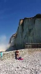 Normandie : l'éboulement impressionnant d'une falaise