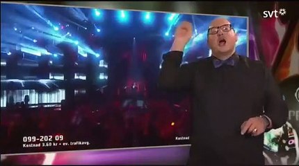 Un interprète en langue des signes fait le show à la télévision suédoise