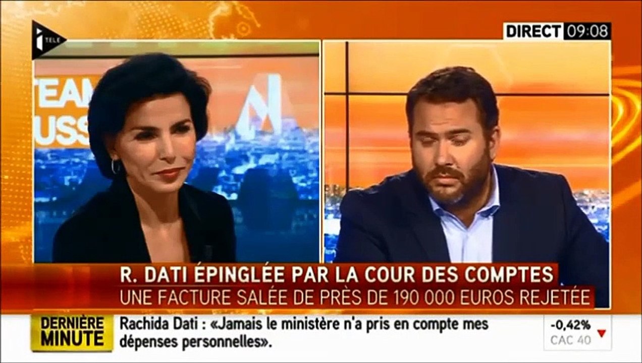 Frais épinglés par la Cour des comptes : Rachida Dati très en colère sur iTélé