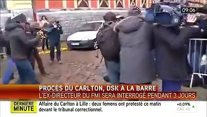 Procès du Carlton de Lille : des Femen se jettent sur la voiture de DSK