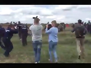 Une journaliste virée pour avoir donné des coups de pied à des migrants