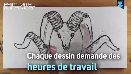 Il réalise des dessins avec de la poudre à canon !