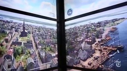 One World Trade Center : l'histoire de New York en timelapse sur les murs de l'ascenseur