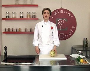 Soupe de melon à la menthe et gressins