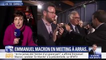 Ruth Elkrief donne une poignée de main controversée à Emmanuel Macron lors de son meeting à Amiens