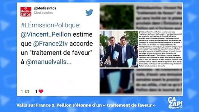 Vincent Peillon dénonce le traitement de faveur de Manuel Valls sur France 2