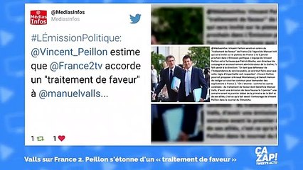 Vincent Peillon dénonce le "traitement de faveur" de Manuel Valls sur France 2