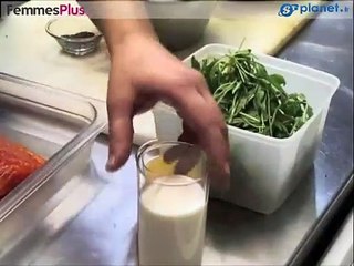 Recette Tartare de saumon et pesto de roquette