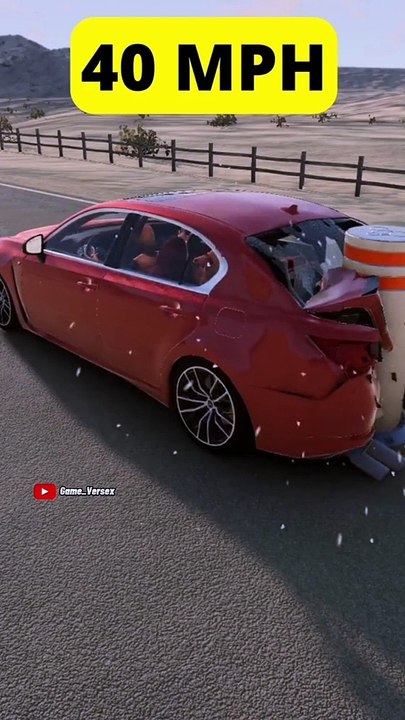 "Lexus vs Bollard at 40mph - Crash Test Showdown!"