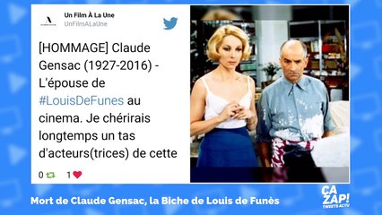 Les hommages à l'actrice Claude Gensac, l'épouse de Louis de Funès à l'écran