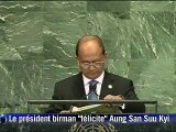 A l'ONU, le président birman rend un hommage historique à Aung San Suu Kyi