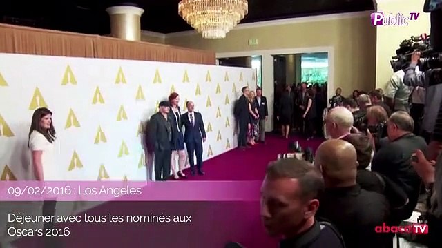 Exclu Vidéo : Oscar 2016 : Déjeuner des nommés avec Leonardo DiCaprio, Jennifer Lawrence, Sam Smith, Lady Gaga...