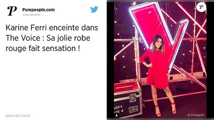 Revue de tweets : La robe rouge de Karine Ferri dans The Voice fait craquer les téléspectateurs !