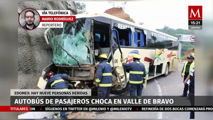 Nueve personas resultaron heridas tras el choque de un autobús en camino a Valle de Bravo