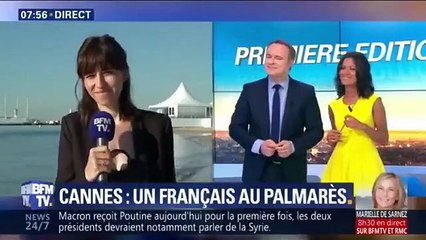 Vidéo : Public Buzz : Cannes 2017 : Une journaliste termine son duplex en s'offrant un plongeon dans la Mediterrannée