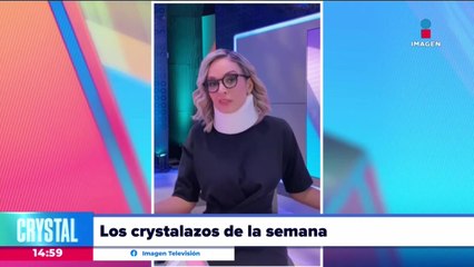 Crystal Mendivil se cae en las escaleras del foro de televisión: