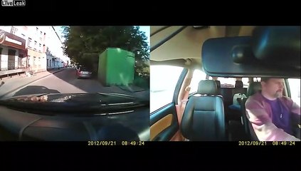 De rage, il fracasse la pare-brise d'une voiture en pleine marche!