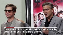 George Clooney apprend le divorce de Brad Pitt et Angelina Jolie en direct