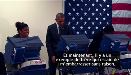 Un électeur fait une blague à Barack Obama en lui demandant de ne pas draguer sa petite amie