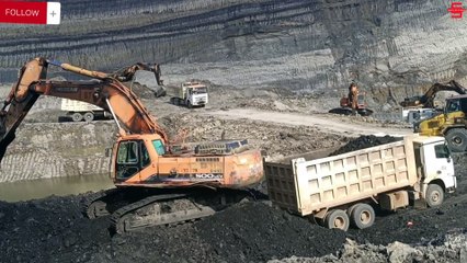 Excavator Dosan 500 Loading dump truck Hanvan 371 Hs G7