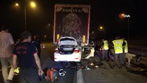 Kuzey Marmara Otoyolu'nda feci kaza: Otomobil tıra çarptı, sürücü hayatını kaybetti