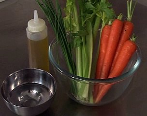 Poêlée de jeunes carottes et céleri branche
