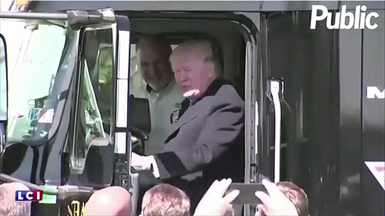 Vidéo : Donald Trump : Heureux comme un enfant au volant d’un camion !