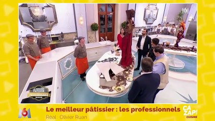 Cyril Lignac  impressionné (et effrayé) par un énorme gâteau
