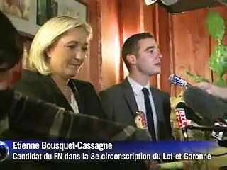 Marine Le Pen vise un FN en tête aux europénnes, et le fief de Cahuzac