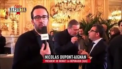 Nicolas Dupont-Aignan insulte un journaliste de "merde intégrale"