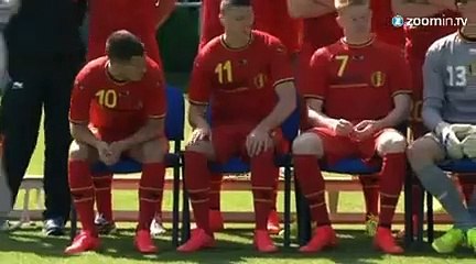 Séance photo pour les Diables Rouges