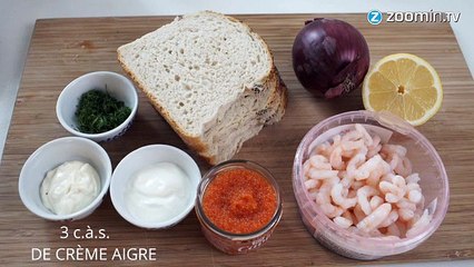 Recettes de l'été : un toast crevettes/oeufs de poisson