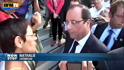 François Hollande interpelé par une chômeuse en Vendée