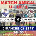 MATCH DE PRÉPARATION U-15 AU FC. LA FILIÈRE