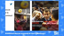 Emmanuel Macron se prend des oeufs à Montreuil : les réseaux sociaux réagissent