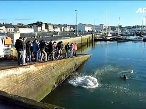 Pour porter secours aux réfugiés en Méditerranée, une ONG se forme à la survie en mer en Bretagne