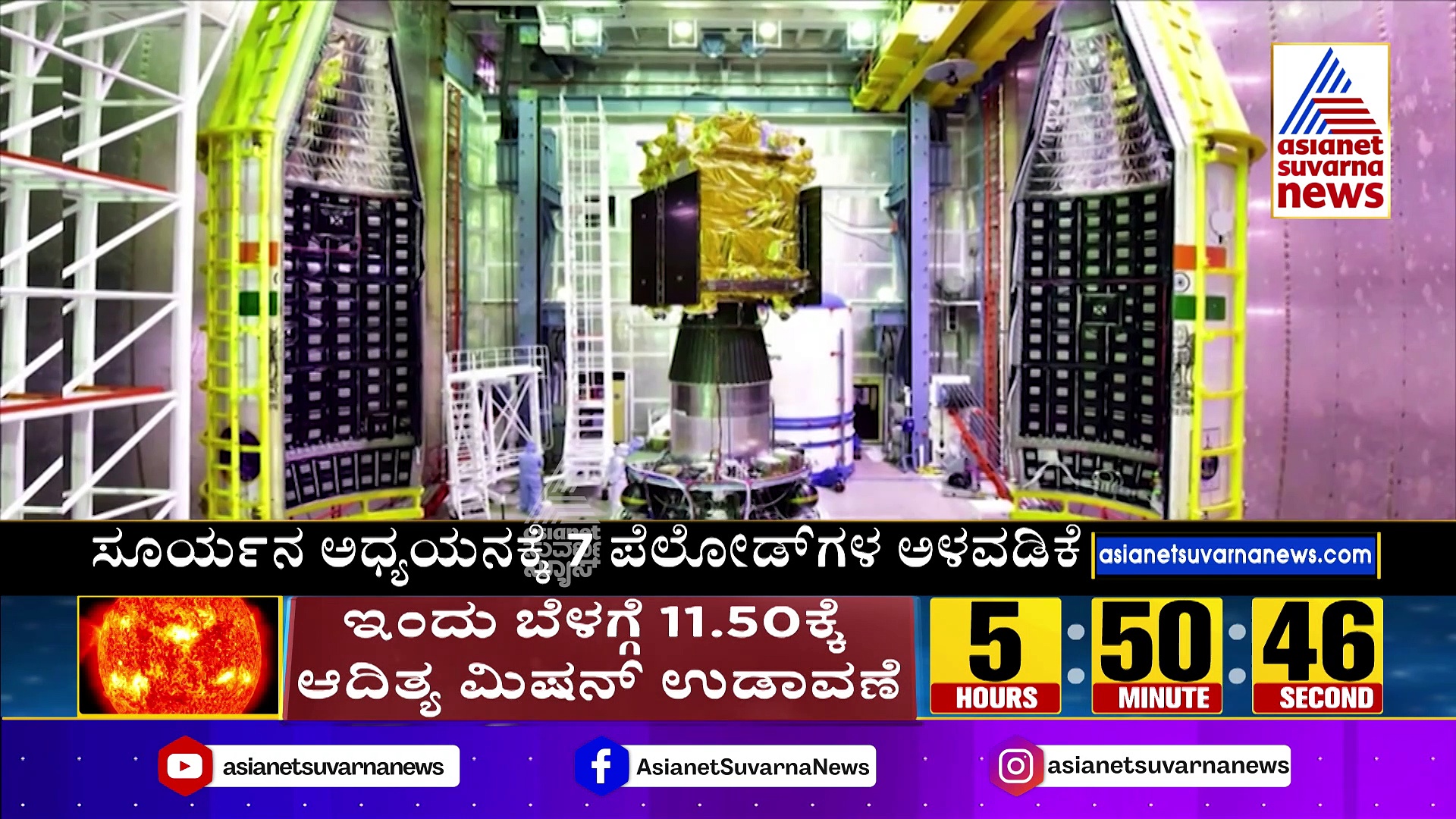 ಸೂರ್ಯನತ್ತ ‘ಆದಿತ್ಯ ಎಲ್-1’ ಉಡಾವಣೆಗೆ ಕ್ಷಣಗಣನೆ: ಶ್ರೀಹರಿಕೋಟಾದಿಂದ ರಾಕೆಟ್ ಉಡ್ಡಯನ 