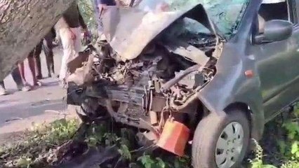 जुन्नारदेव: नींद के झोंके में पेड़ से टकराई कार, 4 गंभीर रूप से घायल