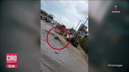 Rescatan a abuelito de 90 años de un arroyo tras lluvias en La Paz, BCS