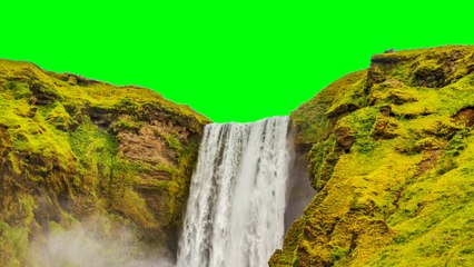 waterfall From Rocks Green screen background video HD