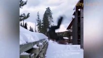 Winter Parkour Fail: Snowy Backflip Gone Hilariously Wrong!