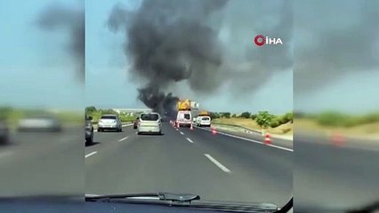 Görüntüler Bursa’dan... Otobanda korku dolu anlar