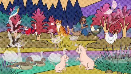 Video animasi - danau - taman - hewan
